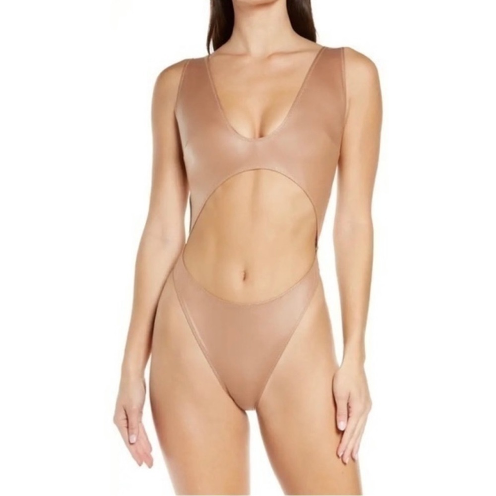 Skims Women’s Wet Jersey Cutout Bodysuit - Ochre - Sz - 3xl
